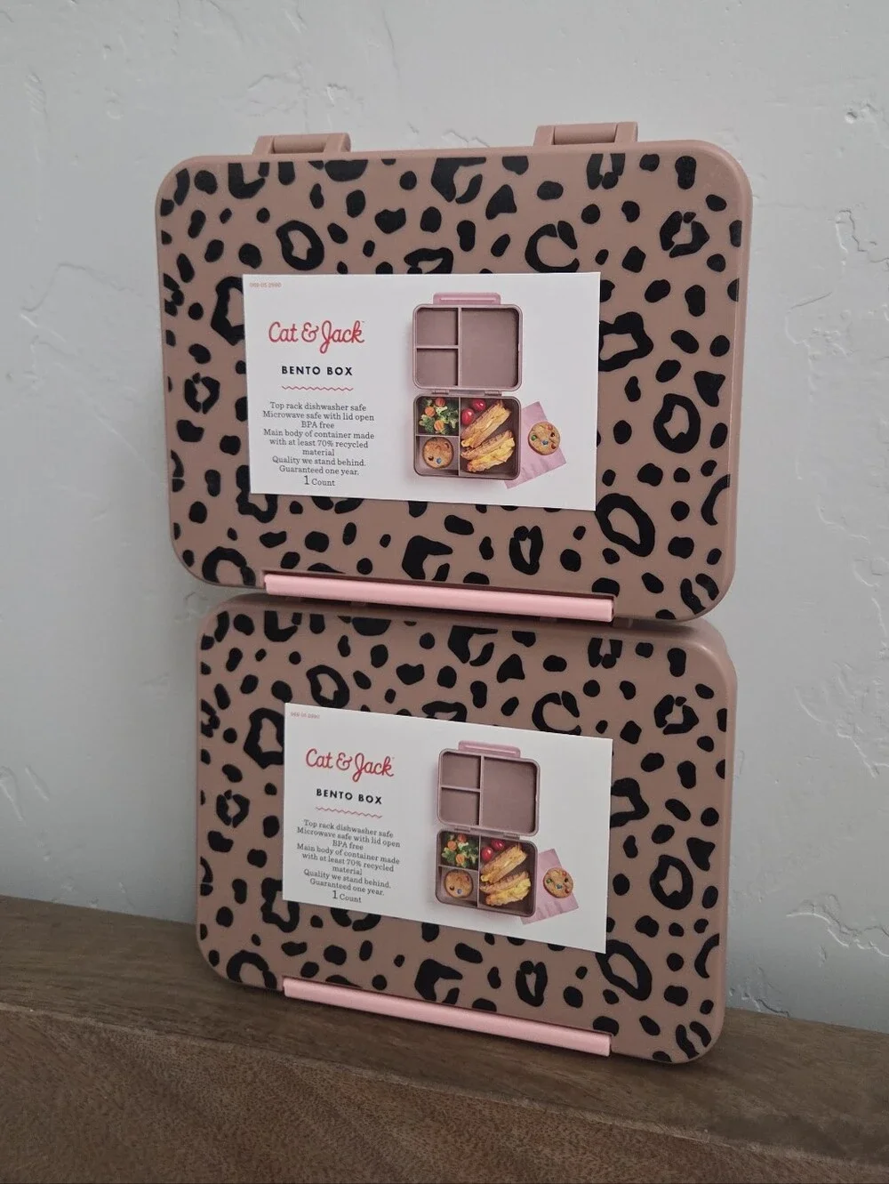 Cat & Jack Target Set Of 2 - Leopard Print Bento Boxes
